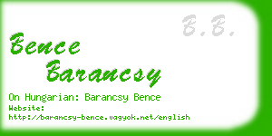 bence barancsy business card